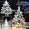 Pre-Lit Artificial Mini Christmas Tree,20 Inch Snow Flocked Artificial Pine Xmas Tree with 40 LED Lights,70 Branch Tips,Desktop